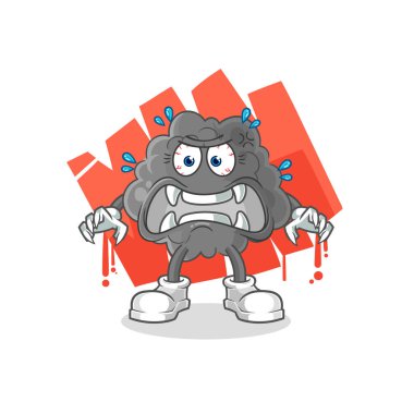 Kara bulut canavar vektörü. karikatür