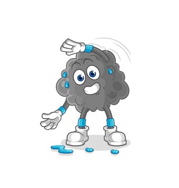 Kara bulut germe karakteri. karikatür maskotu vektosu