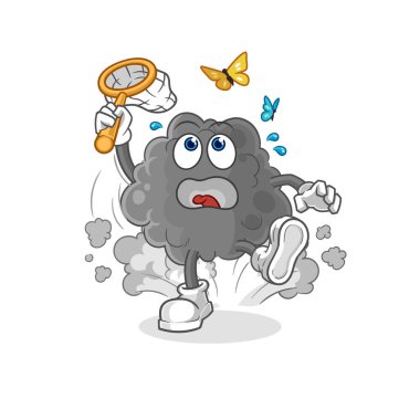 Kara Bulut Kelebek Çizimi. karakter vektosu