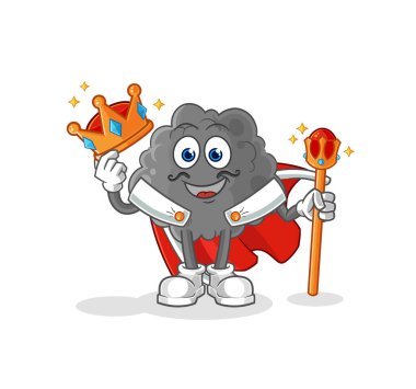 Siyah bulut kral vektörü. karikatür