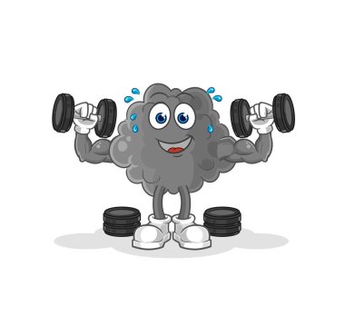 Siyah bulut ağırlığı eğitim illüstrasyonu. karakter vektosu