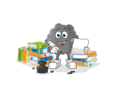 Kara bulut yazar vektörü. karikatür