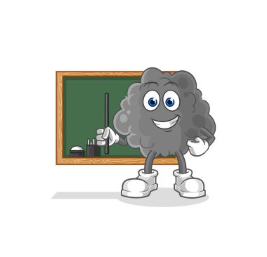 Siyah bulut öğretmen vektörü. karikatür