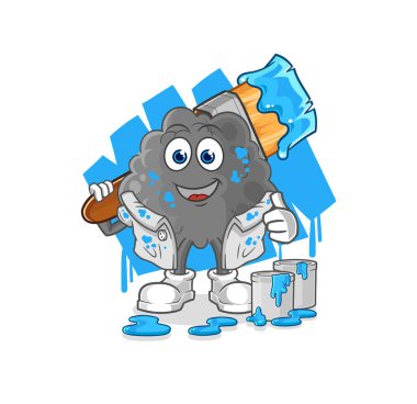 Siyah bulut ressamı illüstrasyonu. karakter vektosu