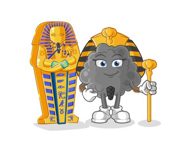 Kara Bulut Antik Mısır karikatürü. karikatür maskotu vektosu