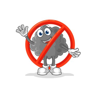 Kara bulut maskotuna hayır demek. çizgi film vektosu