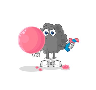 Siyah bulut sakız taşıyıcısı. karikatür