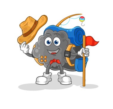 Siyah bulut gözcü vektörü. karikatür