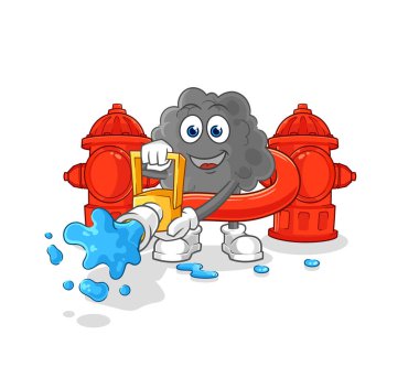 Siyah bulut itfaiyecisi vektörü. karikatür