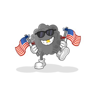 Kara bulut Amerikan gençlik çizgi filmi maskot vekto