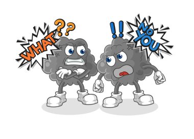 Kara bulut karikatür vektosu tartışıyor.