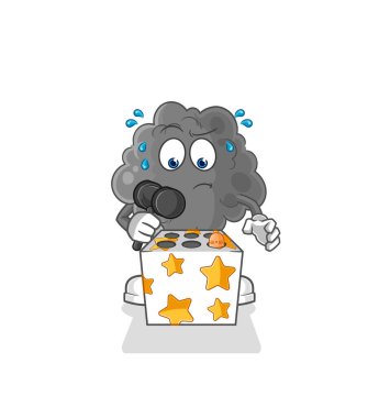 Kara bulut oyunu bir köstebek maskotunu öldürdü. çizgi film vektosu