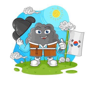 Siyah Bulut Koreli kültür vektörü. karikatür