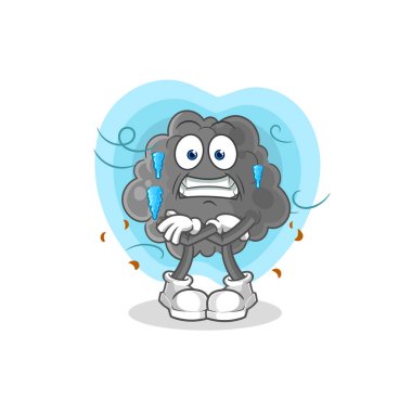 Kara bulut soğuk illüstrasyonu. karakter vektosu