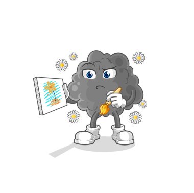 Siyah bulut geleneksel karikatür karakteri vektosu