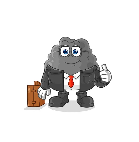 Mascota Del Trabajador Oficina Nube Negra Dibujos Animados Vecto — Archivo Imágenes Vectoriales