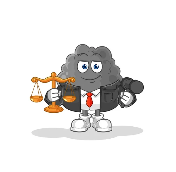 Desenho Animado Advogado Nuvem Negra Mascote Desenhos Animados Vecto — Vetor de Stock