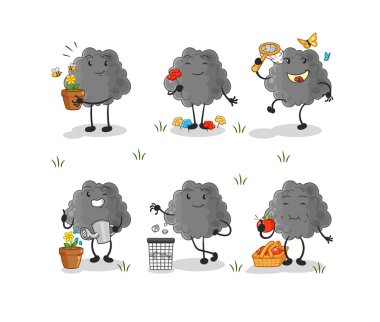 Kara bulut Dünya 'yı kurtarıyor. çizgi film maskotu