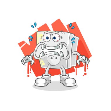 Elektrik prizi canavar vektörü. karikatür