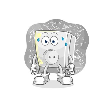 Elektrik soketi sert vektör düşünüyor. karikatür