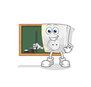 Elektrik soketi öğretmen vektörü. karikatür