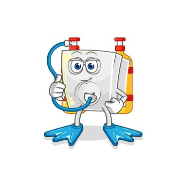 Elektrikli soket dalgıcı çizgi filmi. karikatür maskotu vektosu