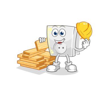 Elektrik soketi üreticisi vektörü. karikatür