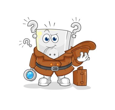 Elektrik prizi dedektifi vektörü. karikatür