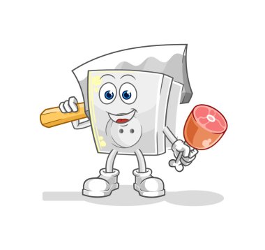 Elektrik prizi Kasap illüstrasyonu. karakter vektosu