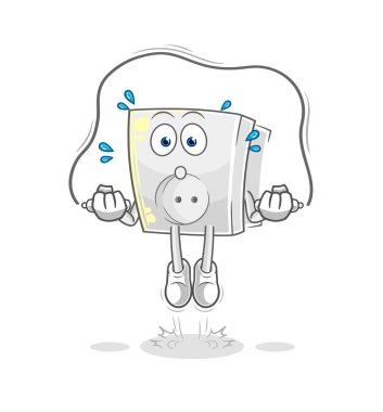 Elektrik prizi ip atlama egzersizi. karakter vektosu