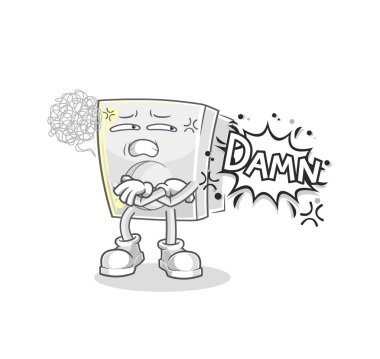 the electric socket very pissed off illustration. character vecto