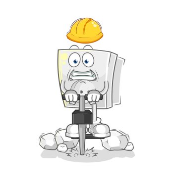 Elektrik prizi. Çizgi film karakteri vektosu.