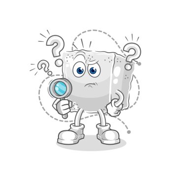 Şeker küpü çizimi arıyor. karakter vektosu