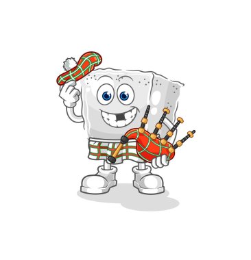 Gayda vektörlü küp şeker İskoçyalı. karikatür