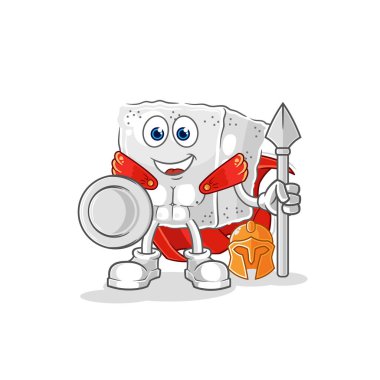 Küp şeker, Spartalı karakter. karikatür maskotu vektosu