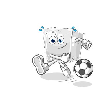 Şeker küpü çizgi filmi tekmeliyor. karikatür maskotu vektosu