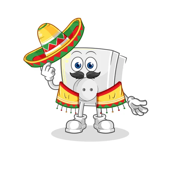 Het Stopcontact Mexicaanse Cultuur Vlag Tekenfilm Mascotte Vecto — Stockvector