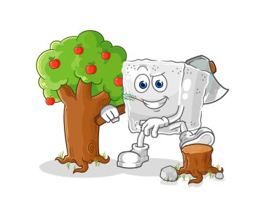 Şeker Küplü Marangoz çizimi. karakter vektosu