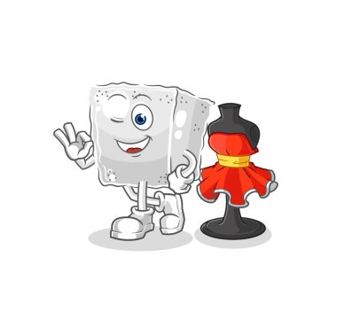 Şeker küpü moda tasarımcısı vektörü. karikatür