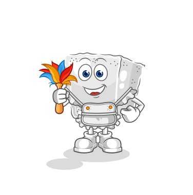 Küp şeker hizmetçi maskotu. çizgi film vektosu