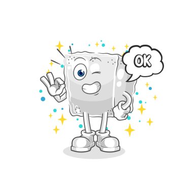 Şeker küpü de aynı fikirde. çizgi film vektosu