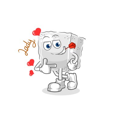 Küp şekerin flörtleşmesi. karakter vektosu