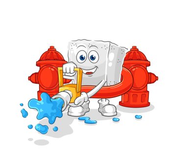 Şeker küpü itfaiyeci vektörü. karikatür