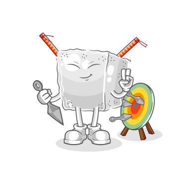 Şeker Küplü Ninja çizgi filmi. karakter vektosu