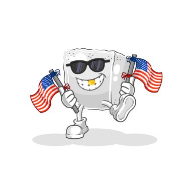 Amerikan gençlik çizgi film maskotu vekto şekeri.