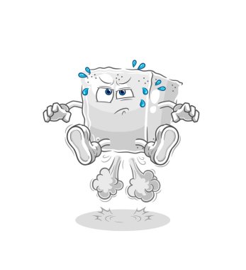 Şeker küpü osuruk atlama illüstrasyonu. karakter vektosu