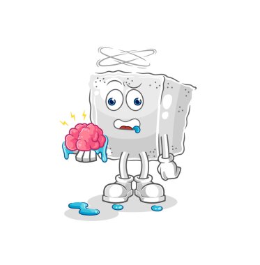 Şeker küpü beyin vektörü değil. karikatür