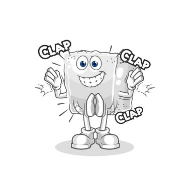 Şeker küpü alkışı illüstrasyonu. karakter vektosu