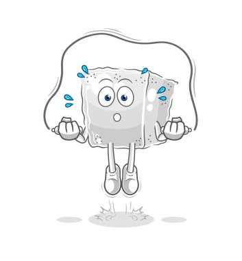 Şeker küpü ip atlama egzersizi. karakter vektosu