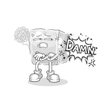 the sugar cube very pissed off illustration. character vecto